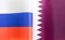 Fragments of the national flags of Russia and Qatar