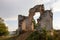 Fragments and remains of the walls of an ancient building subject to destruction under the influence of natural and other factors