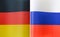 Fragments of the state flags of Germany and Russia