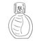 Fragrance bottle with transparent tap. Hand drawn sketch with strokes.