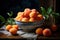 Fragrant Bowl tasty apricots food. Generate Ai