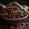 Fragrant coffee beans. Generative AI