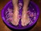 Fragrant flower foot bath at night Asian spa salon