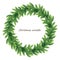 Fragrant wreath of Christmas branches. winter greeting .christmas wreath decoration.Isolated on a white background without shadow