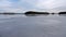 Framby Udde point at Frozen Runn lake near Falun in Sweden