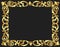 Frame background with gold vegetable pattern