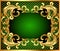 Frame background with gold vegetable pattern