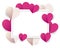 Frame background of heart ornaments