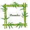 Frame with bamboo plants and leaves. Design for cards, flayers, brochures, advertising booklets