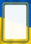 Frame and border of ribbon with Ukraine flag, template elements for your certificate and diploma. Vector