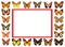 Frame butterflies isolated background