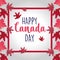 Frame canadian maple leaves of happy canada day vector design