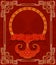 Frame in Chinese style and gold cloud with a red. For design postcards, greetings and envelopes