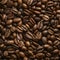Frame Close up of roasted coffee beans with copy space for text