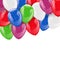 Frame of colorful sparkling helium balloons.