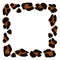 Frame with decorative leopard print. Animal stylized ornament, fur texture.