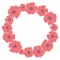 Frame of flowers made in vector. Wreath of poppies