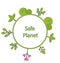 Frame form circle green earth plant flower cry safe planet