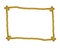 Frame of golden rope isolated