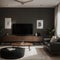 Frame mockup in home interior, luxury modern dark living room ,