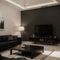 Frame mockup in home interior, luxury modern dark living room ,