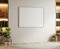 Frame mockup in modern hallway interior background