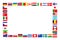 Frame of national flags the different countries of the world isolated