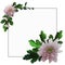 Frame with pink flowers with space for text