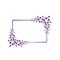 Frame purple rectangular with flowers