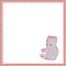 Frame red cage white space soft gray teddy bear toy cute baby postcard vector background