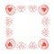 Frame of red hearts doodles. Valentine`s day design