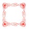 Frame of red hearts doodles. Valentine`s day design