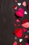 Frame of Red paper hearts media love putting