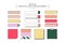 Frame set sticky cute diary notes. Elements for memo, note, paper, decoration, business