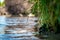 A frame with a shallow depth of field on the coastline.