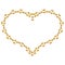 Frame in the shape of heart of small gold hearts