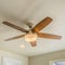 Frame Square Ceiling fan with wooden five blade design and built in light