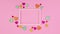 Frame for text and valentine`s day colorful hearts appear around. Stop motion