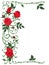 Frame of thorns and red roses isolated on a white background. Vector graphics