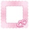A frame of two pink diamond hearts, love, wedding frame