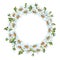 Frame wreath of white daisies watercolor