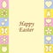 Frameborder Easter card cover. Happy Easter. Geometric mosaic Background