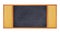 Framed bulletin and slate chalkboard.
