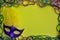 Framed Mardi Gras yellow background