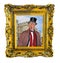 Framed portrait of english gent toff top hat monocle castle home