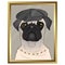 Framed portrait of a pug. cartoon vector.