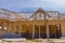 Framed residential home with construction of a timber frame house