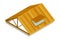 Framed Roof as House Top Covering with Wooden Coating Isometric Vector Illustration