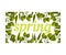 Framed Spring Botanical Composition with Green Bouquet Vector Illustration