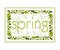 Framed Spring Botanical Composition with Green Bouquet Vector Illustration
